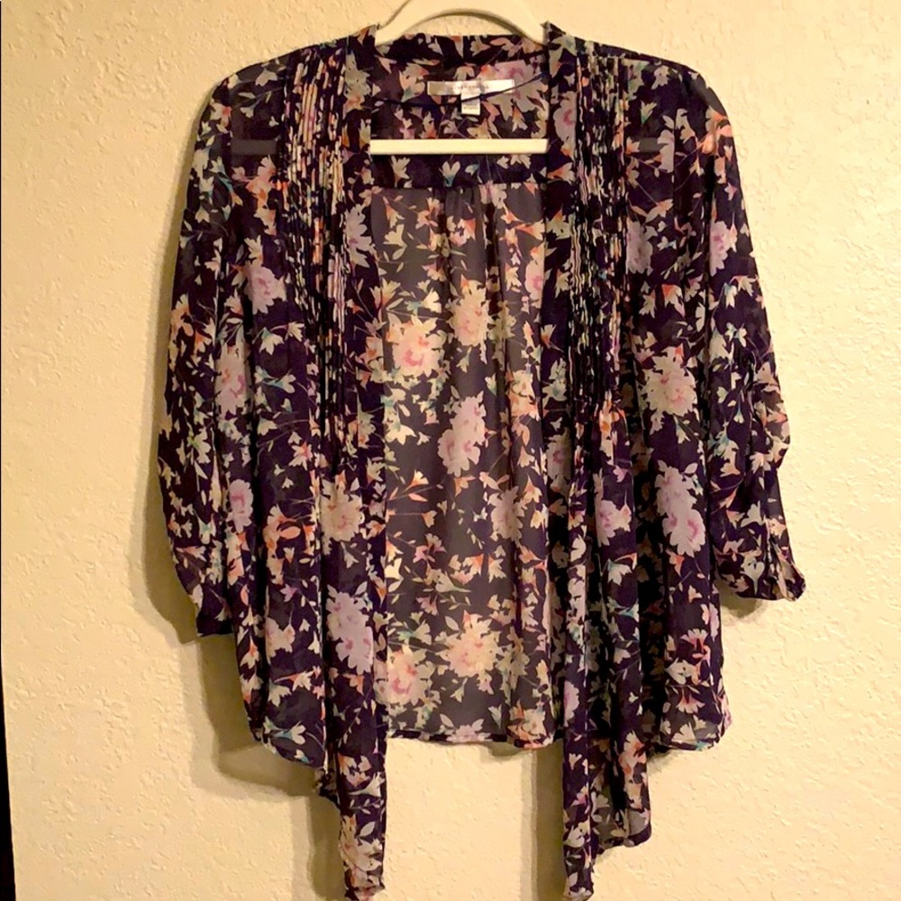 LC Lauren Conrad navy/floral top.